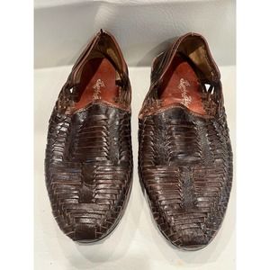 Paola Alexa LEATHER Woven Men’s 6.5 Slip On SHOES Mexican LOAFER
